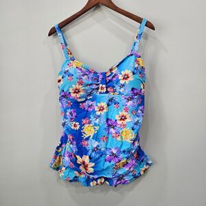 Unbranded Womens Floral Tankini Swim Top Multicolor Resort Vacation Beach Summer
